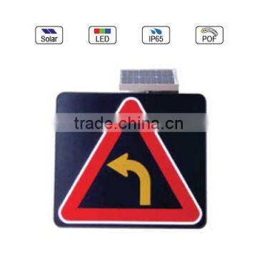 Waterproof IP65 Solar Powered(Charging) Traffic LED & Optical Fiber Sign Light (Left Turn Sign)