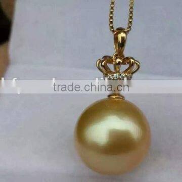15-16 mm Gold South Sea Pearl Pendant photo-2