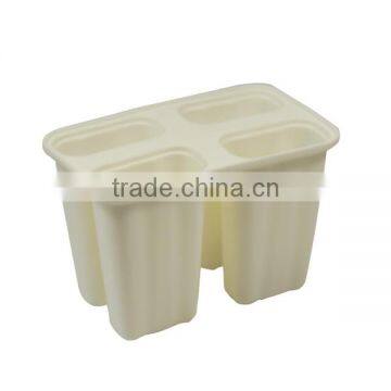 4 Cavities Ice Pop Tray Commercial Popsicle Molds Rubber Ice Cube photo-5
