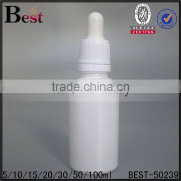 cosmetic packaging essential oil fancy white glass dropper bottle different size silk printing glass dropper bottle wholesale