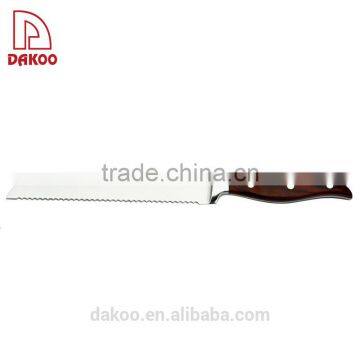 High Quatity Red Color 8" Bread Knife With Pakka Wood Handle photo-3