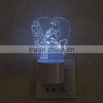 Cheap Hot Mini 3D Night Light With Auto Dusk to Dawn Sensor Plug In Wall Square Light photo-2