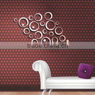 Fashion Decorative Wall Mirror Clock Sticker , Sitting Room 3D Mirror Wall Stickers photo-3