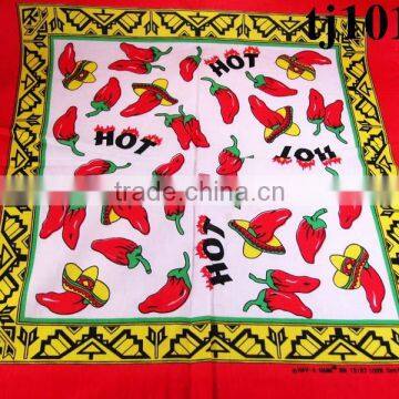 personlized cotton red pepper printing bandana kerchief