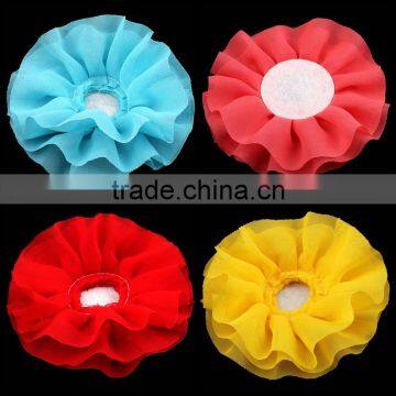 handmade chiffon flower clip for kids hair accessories