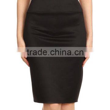 Office Ladies Skirt Designs 2018 Navy & Red Floral Classic Pencil Skirt Women Office Wear photo-5