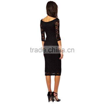 Fashion Women Evening Party Cocktail Long Sleeve Summer Lace Short Mini Dress photo-3