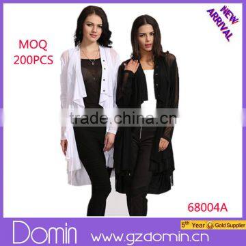 2014 New Fashion Ladies' Long Coat Irregular Hem Design Cardigan Jacket