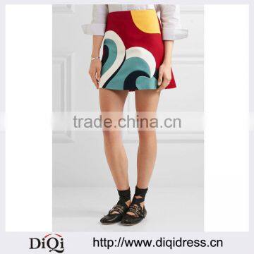 Wholesale Women Apparel Multicolor Cotton-blend A-line Satin Lined Crepe Skirt(DQE0380SK)