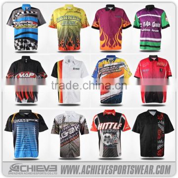 custom sublimated racing shirts 1/4 zipper or 3 button