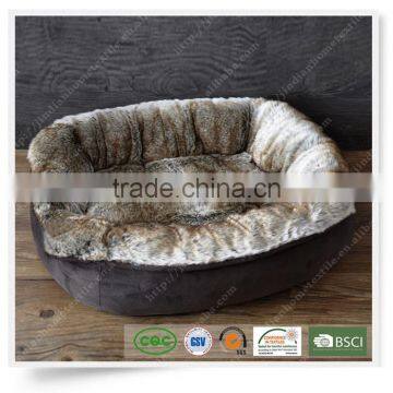 100% Polyester Hand Made PV Fleece Dog Bed Pet Bed Animal Fur Design