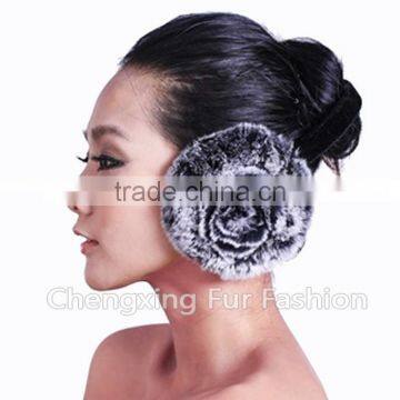CX-EM-03N Winter Fashion European Pretty Real Rex Rabbit Earmuffs photo-5