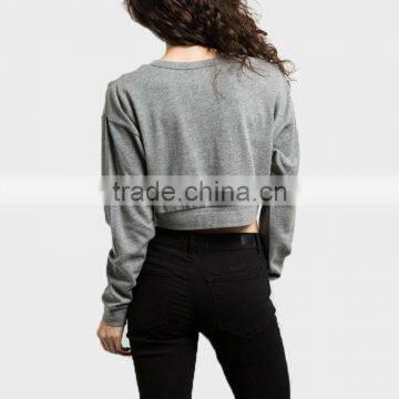 Fashion Hoddies Long Sleeve Crew Neck Ladies Cotton Sweater photo-2