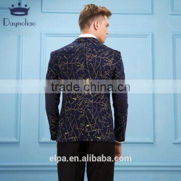Daynoliao 2016 Latest Design Trendy One Button Slim Fit Casual Party Elbow Patches Blazer for Men photo-4