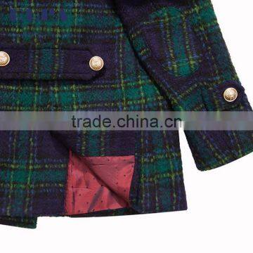 ELPA 2016 Kid's Coats Latest Design Plaid Luxury Wool Coat for Winter photo-4