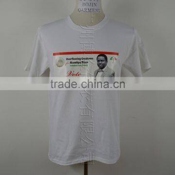 White color 100% cotton printed face cheap election tshirt