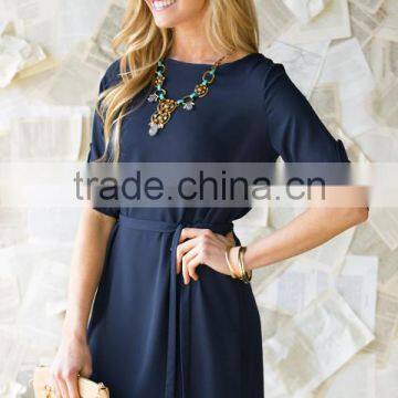 Women Clothes Fall Fashion 3/4 Sleeve Casual Party Clothes Slim Waist Ladies Dress For Wholesale 2017 photo-2