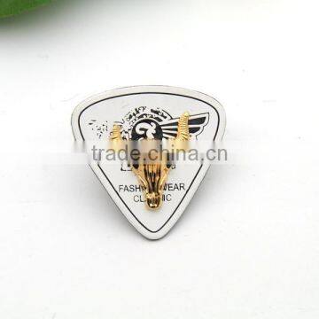 White PU Leather Sew on Patches With Gold Metal Plates Fashion Clothing Label for Jeans/jacket PLB-013 photo-2