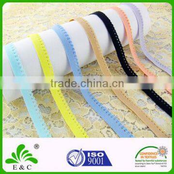 custom color good stretch nylon lycra/spandex knitted picot elastic lace trim