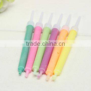 6pcs Birthday Cake Candles Assorted Colored Flames Safe Taper Chime Party Decor photo-2