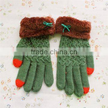 Wool warm touch screen gloves