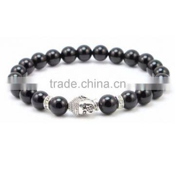 Fashion DIY Black Agate Buddha Yu Ga Bracelet