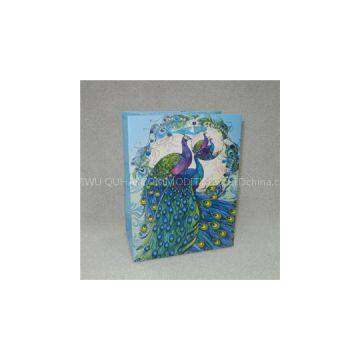 Cardboard Paper Bag With Ribbon Handles