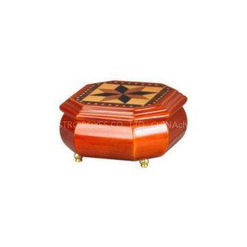 Octagonal Wooden Jewellery Case with Mosaic Design