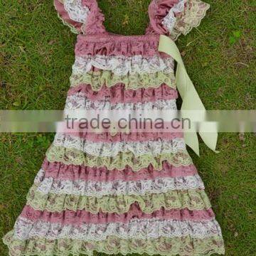 2014 Boutique hot sale adorable original Petti Lace girl dress