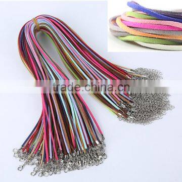 Flat Velvet Necklace Cord Findings Set With Lobster Clasps Korean Velvet Faux Suede Leather Cord String Rope for Jewelry Making