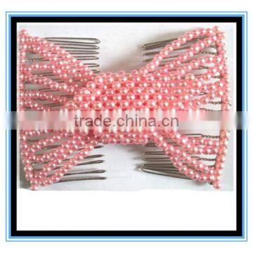 2015 hot selling XP-CM-1004 butterfly Elastic pearl Magic Hair Comb Korean Style Costume Twins Hair Comb Sets Wholesale