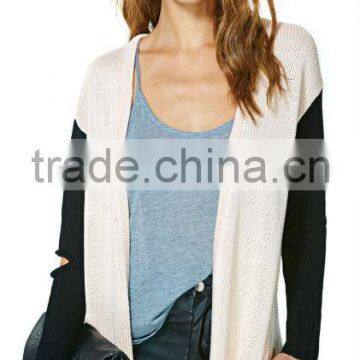 Womens Sweater Plain Knit Cardigan Without Buttons photo-3