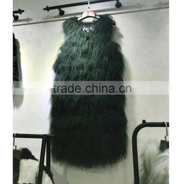 SJ087 2017 New Fashion Model Show Sheep Vest for Women