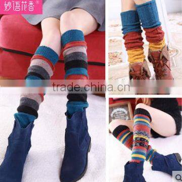 Candy color rainbow knee high VIVI knee socks Pile of tight pile of knee high