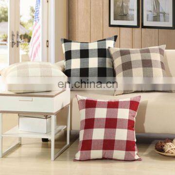 Home Grid Pillow Case Sofa Cushion Cover Custom