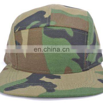 Camouflage 5 Panel Flat Brim Army Biker Visor Baseball Hat Cap