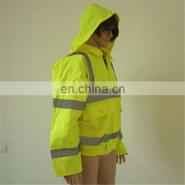 Security Protection Roadway Safety Waterproof Oxford Fabric Yellow Good Quality on Sale EU Market High Visibility Jacket photo-5
