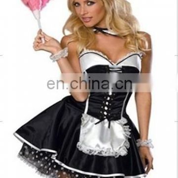 latest design adult french maid costume funny carnival costume halloween costume french maid costume pattern AGC2015