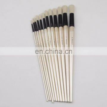 Round Head Artist Bristle Paint Brushes with Wooden Handle