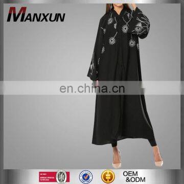 OEM Service Muslim Kimono Black Islamic Cardigan Maxi Dubai Overcoat Ethnic Clothing Women Design