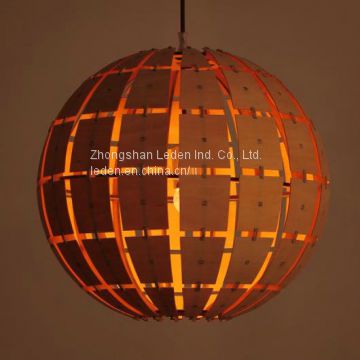 Ball Shaped Design Indoor wooden pendant lamp light