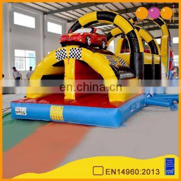 AOQI outdoor obstacle course equipment inflatable arch tunnel with car