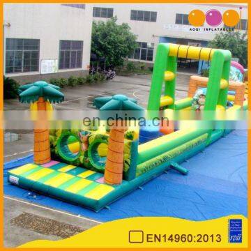 AOQI newest commercial inflatable obstacle course adult with free EN14960 certificate