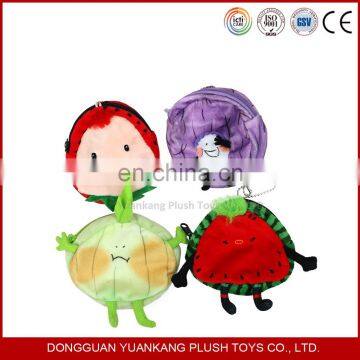 Cartoon vegetable series plush pocket money bag for kids