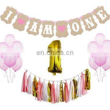 decoration balloon and banner 1st birthday party decorations set supplies