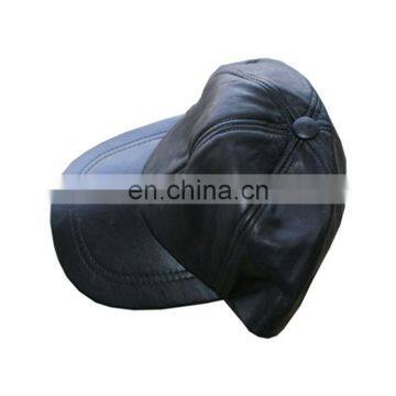 HMB-902A1 LEATHER BASE BALL HATS BASEBALL CAPS HEAD WEARS BLACK