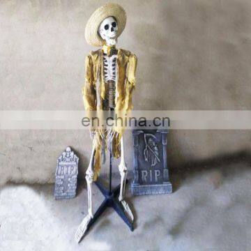 Halloween Standing Skeleton With LED Light and Sound 100% Plastic Life Size Skeleton Halloween Props photo-2