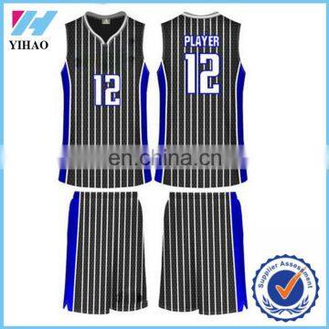 Yihao high quality mens 100% polyester basketball jersey cheap wholesale boys dry fit basketball wear apparel