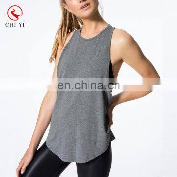 Recycle Spendex Nylon Fabric Sports Vest Breathable Tank Top For Women