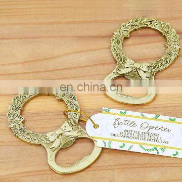 Wedding Party Souvenirs Vintage Gold Garland Shape Design Beer Bottle Opener Wedding Gift For Guests photo-5